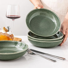 Load image into Gallery viewer, AmorArc 8.5'' Large Ceramic Pasta Bowls Set, 36oz Stoneware Bowls Set of 6 for Kitchen, Reavtive Glaze Bowls-Microwave,Dishwasher Safe-for Pasta,Salad,Oatmeal-Jade Green