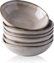 Load image into Gallery viewer, AmorArc Ceramic Cereal Bowls Set of 6, 24 oz Handmade Stoneware Bowls Set for Cereal Soup Salad, Stylish Kitchen bowls for Meal, Dishwasher & Microwave Safe, Reactive Glaze-Cappuccino