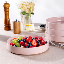 Load image into Gallery viewer, AmorArc 9.0" Large Ceramic Pasta Bowls, 32oz Handmade Speckled Stoneware Pasta Bowls Set of 4, Microwave & Dishwasher Safe Bowls With Terracotta Underside for Fruit Pasta Salad-Pink