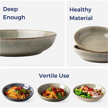 Load image into Gallery viewer, AmorArc 8.5'' Large Pasta Bowls, 36oz Stoneware Wide Serving Bowls Set of 6 for Kitchen for Salad,Fruit,Oatmeal, Microwave Safe, Reactive Glaze
