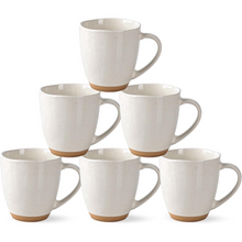 Load image into Gallery viewer, AmorArc 12oz Coffee Mugs, Ceramic Coffee Mugs set of 6 for Man, Woman, Dad, Mom, Modern Coffee Cups with handle for Latte/Cappuccino/Milk/Cocoa. Dishwasher&Microwave Safe, Light Beige
