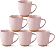 Load image into Gallery viewer, AmorArc 12oz Coffee Mugs, Ceramic Coffee Mugs set of 6 for Man, Woman, Dad, Mom, Modern Coffee Mugs with handle for Latte/Cappuccino/Milk/Cocoa. Dishwasher&Microwave Safe, Cloud Pink