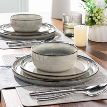 Load image into Gallery viewer, AmorArc Ceramic Dinnerware Sets for 6, 18 Pieces Stoneware Plates and Bowls Sets, Reactive Glaze Dishes -Scratch Resistant, Dishwasher&Microwave Safe, Green Wheat (Service for 6)