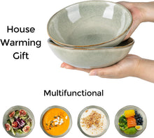 Load image into Gallery viewer, AmorArc Ceramic Cereal Bowls Set of 6, 24 oz Handmade Stoneware Bowls Set for Cereal Soup Salad, Stylish Kitchen bowls for Meal, Dishwasher & Microwave Safe, Reactive Glaze-Reactive Color