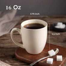 Load image into Gallery viewer, AmorArc 16oz Coffee Mugs Set of 6, Large Ceramic Coffee Mugs for Man, Woman, Dad, Mom, Modern Coffee Mugs with Handle for Tea/Latte/Cappuccino/Cocoa. Dishwasher&Microwave Safe, Light Beige