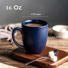 Load image into Gallery viewer, AmorArc 16oz Coffee Mugs Set of 6, Large Ceramic Coffee Mugs for Men, Women, Dad, Mom, Modern Coffee Mugs with Handle for Tea,Latte,Cappuccino,Cocoa. Dishwasher&Microwave Safe, Matte Blue