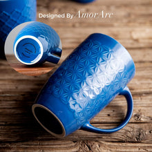 Load image into Gallery viewer, AmorArc Large Coffee Mugs Set of 6, 20oz Ceramic Tall Coffee Mugs Set with Textured Geometric Patterns for Latte/Tea/Beer/Hot Cocoa, Dishwasher & Microwave Safe, Multi