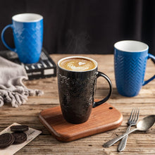 Load image into Gallery viewer, AmorArc Large Coffee Mugs Set of 6, 20oz Ceramic Tall Coffee Mugs Set with Textured Geometric Patterns for Latte/Tea/Beer/Hot Cocoa, Dishwasher & Microwave Safe, Multi