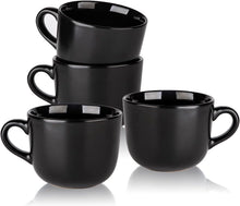 Load image into Gallery viewer, AmorArc 24 oz Soup Mugs with Handles, Jumbo Ceramic Bowls Mugs Set with handles for Coffee Cereal Cappuccino Snacks, Microwave&Dishwasher safe Soup Cups for Meal-Black
