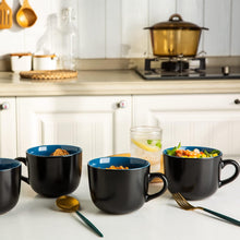 Load image into Gallery viewer, AmorArc 24 oz Soup Mugs with Handles, Jumbo Ceramic Bowls Mugs Set with handles for Coffee Cereal Cappuccino Snacks, Microwave&Dishwasher safe Soup Cups for Meal-Blue