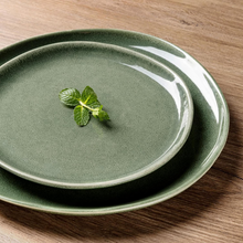 Load image into Gallery viewer, AmorArc Ceramic Dinner Plates Set of 6,10.5 Inch Handmade Reactive Glaze Stoneware Plates, Rustic Shape Dinnerware Dish Set for Kitchen, Microwave & Dishwasher Safe, Scratch Resistant-Gade Green