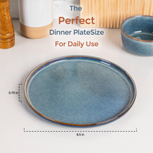 Load image into Gallery viewer, AmorArc Dinner Plates Set of 6, 10.5 Inch Reactive Glaze Ceramic Plates Set, Microwave, Dishwasher Safe, Scratch Resistant, Modern Large Dinnerware Dishes Set Kitchen Stoneware Plates-Ceylon Blue