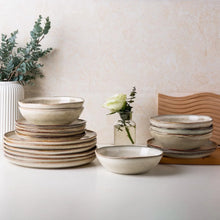 Load image into Gallery viewer, AmorArc Ceramic Dinnerware Sets,Handmade Reactive Glaze Stoneware Plates and Bowls Sets,Highly Chip and Crack Resistant | Dishwasher & Microwave Safe Dishes Set,Service for 8 Set(24pc),Cappuccino