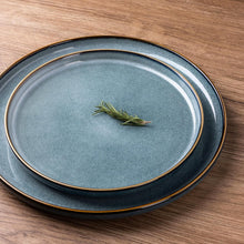 Load image into Gallery viewer, AmorArc Ceramic Dinnerware Sets for 6, 18 Pieces Stoneware Plates and Bowls Sets, Scratch Resistant Dishes, Dishwasher & Microwave Safe, Space Blue (Service for 6)