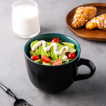 Load image into Gallery viewer, AmorArc Ceramic Soup Mugs with Lid, 24 oz Soup Cups with Hanlde for Coffee,Cereal,Salad,Noodles,Tea,Soup Bowls Cups,Microwave &Dishwasher Safe, Set of 4, Green with Vented lid
