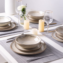 Load image into Gallery viewer, AmorArc Ceramic Dinnerware Sets,Handmade Reactive Glaze Stoneware Plates and Bowls Sets,Highly Scratch Resistant | Dishwasher & Microwave Safe Dishes Set,Service for 12 (36pc)