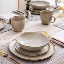 Load image into Gallery viewer, AmorArc Ceramic Dinnerware Sets,Handmade Reactive Glaze Stoneware Plates and Bowls Sets,Highly Scratch Resistant | Dishwasher & Microwave Safe Dishes Set,Service for 12 (36pc)
