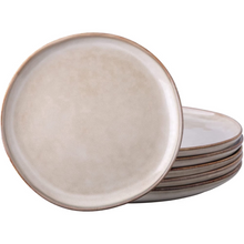 Load image into Gallery viewer, AmorArc Ceramic Dinner Plates Set of 6, 10.5 inch Handmade Reactive Glaze Stoneware Plates, Rustic Shape Dinnerware Dish Set for Kitchen, Microwave & Dishwasher Safe, Scratch Resistant-Cappuccino
