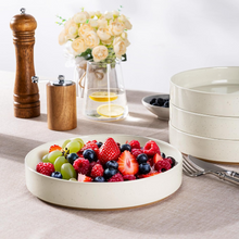 Load image into Gallery viewer, AmorArc 9.0" Large Ceramic Pasta Bowls, 32oz Handmade Speckled Stoneware Pasta Bowls Set of 4, Microwave & Dishwasher Safe Bowls With Terracotta Underside for Fruit Pasta Salad-Beige