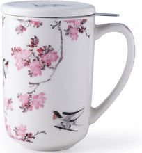 Load image into Gallery viewer, AmorArc Porcelain Tea Mug with Infuser and Lids, 18 Oz Cup Strainer Bag Holder for Loose Leaf Tea, Steeping Coffee Well-wrapped Box House-warming Wedding Birthday Gift, Pink