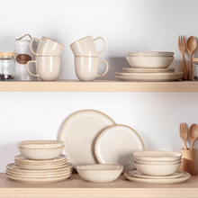 Load image into Gallery viewer, AmorArc Ceramic Dinnerware Sets,Handmade Reactive Glaze Stoneware Plates and Bowls Sets,Highly Scratch Resistant | Dishwasher & Microwave Safe Dishes Set,Service for 4 (12pc)-Wheat