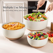 Load image into Gallery viewer, AmorArc Ceramic Mixing Bowls|Nesting Bowls Set of 3 for Kitchen|Stoneware Serving Bowls with Rustic Terracotta Underside for Mixing,Cooking,Baking,Salad| Microwave & Dishwasher Safe 4.6/2.8/1.3 Qt