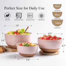 Load image into Gallery viewer, AmorArc Ceramic Mixing Bowls|Nesting Bowls Set of 3 for Kitchen|Stoneware Serving Bowls with Rustic Terracotta Underside for Mixing,Cooking,Baking,Salad| Microwave & Dishwasher Safe 4.6/2.8/1.3 Qt
