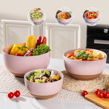 Load image into Gallery viewer, AmorArc Ceramic Mixing Bowls|Nesting Bowls Set of 3 for Kitchen|Stoneware Serving Bowls with Rustic Terracotta Underside for Mixing,Cooking,Baking,Salad| Microwave & Dishwasher Safe 4.6/2.8/1.3 Qt