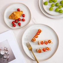 Load image into Gallery viewer, AmorArc Ceramic Plates Set of 6, 8.5 Inch Handmade Reactive Glaze Stoneware Plates set for Dessert, Salad, Appetizer, Dinner, Microwave & Dishwasher Safe, Scratch Resistant-Reactive Color