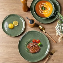 Load image into Gallery viewer, AmorArc Ceramic Plates Set of 6, 8.5 Inch Handmade Reactive Glaze Stoneware Plates set for Dessert, Salad, Appetizer, Dinner, Microwave & Dishwasher Safe, Scratch Resistant-Gade Green