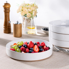 Load image into Gallery viewer, AmorArc 9.0" Large Ceramic Pasta Bowls, 32oz Handmade Speckled Stoneware Pasta Bowls Set of 4, Microwave & Dishwasher Safe Bowls With Terracotta Underside for Fruit Pasta Salad-White