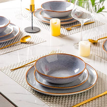 Load image into Gallery viewer, Hand Crafted Stoneware Plates and Bowls Set for 6 (18pcs)