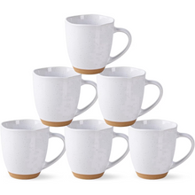 Load image into Gallery viewer, AmorArc 12oz Coffee Mugs, Ceramic Coffee Mugs set of 6 for Man, Woman, Dad, Mom, Modern Coffee Cups with handle for Latte/Cappuccino/Milk/Cocoa. Dishwasher&amp;Microwave Safe, White
