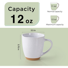 Load image into Gallery viewer, AmorArc 12oz Coffee Mugs, Ceramic Coffee Mugs set of 6 for Man, Woman, Dad, Mom, Modern Coffee Cups with handle for Latte/Cappuccino/Milk/Cocoa. Dishwasher&amp;Microwave Safe, White
