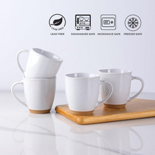Load image into Gallery viewer, AmorArc 12oz Coffee Mugs, Ceramic Coffee Mugs set of 6 for Man, Woman, Dad, Mom, Modern Coffee Cups with handle for Latte/Cappuccino/Milk/Cocoa. Dishwasher&amp;Microwave Safe, White
