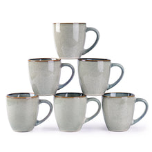 Load image into Gallery viewer, AmorArc Ceramic Coffee Mugs Set of 6, 12oz Stoneware Coffee Mugs Set For Dad Mom Women MEN, Light Weight Coffee Cups for Latte/Tea/Beer/Hot Cocoa, Dishwasher &amp; Microwave Safe,Green Wheat
