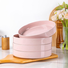 Load image into Gallery viewer, AmorArc 9.0" Large Ceramic Pasta Bowls, 32oz Handmade Speckled Stoneware Pasta Bowls Set of 4, Microwave &amp; Dishwasher Safe Bowls With Terracotta Underside for Fruit Pasta Salad-Pink
