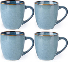 Load image into Gallery viewer, AmorArc Ceramic Coffee Mugs Set of 4, 12oz Stoneware Coffee Mugs Set For Dad Mom Women MEN, Light Weight Coffee Cups for Latte/Tea/Beer/Hot Cocoa, Dishwasher &amp; Microwave Safe,Space Blue
