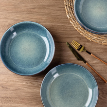 Load image into Gallery viewer, AmorArc 8.5'' Large Ceramic Pasta Bowls Set, 36oz Stoneware Bowls Set of 6 for Kitchen, Reavtive Glaze Bowls-Microwave,Dishwasher Safe for Pasta,Salad,Oatmeal-Ceylon Blue

