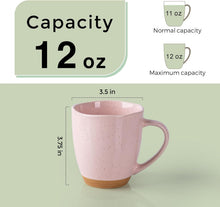 Load image into Gallery viewer, AmorArc 12oz Coffee Mugs, Ceramic Coffee Mugs set of 4 for Man, Woman, Dad, Mom, Modern Coffee Mugs with handle for Latte/Cappuccino/Milk/Cocoa. Dishwasher&amp;Microwave Safe, Cloud Pink
