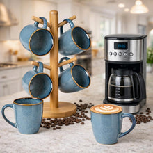 Load image into Gallery viewer, AmorArc Ceramic Coffee Mugs Set of 4, 12oz Stoneware Coffee Mugs Set For Dad Mom Women MEN, Light Weight Coffee Cups for Latte/Tea/Beer/Hot Cocoa, Dishwasher &amp; Microwave Safe,Space Blue
