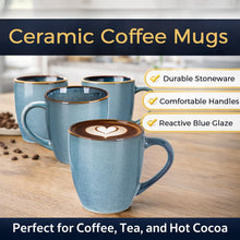 Load image into Gallery viewer, AmorArc Ceramic Coffee Mugs Set of 4, 12oz Stoneware Coffee Mugs Set For Dad Mom Women MEN, Light Weight Coffee Cups for Latte/Tea/Beer/Hot Cocoa, Dishwasher &amp; Microwave Safe,Space Blue
