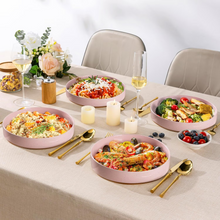 Load image into Gallery viewer, AmorArc 9.0" Large Ceramic Pasta Bowls, 32oz Handmade Speckled Stoneware Pasta Bowls Set of 4, Microwave &amp; Dishwasher Safe Bowls With Terracotta Underside for Fruit Pasta Salad-Pink
