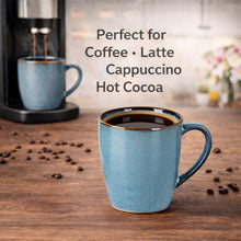 Load image into Gallery viewer, AmorArc Ceramic Coffee Mugs Set of 4, 12oz Stoneware Coffee Mugs Set For Dad Mom Women MEN, Light Weight Coffee Cups for Latte/Tea/Beer/Hot Cocoa, Dishwasher &amp; Microwave Safe,Space Blue
