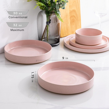 Load image into Gallery viewer, AmorArc 9.0" Large Ceramic Pasta Bowls, 32oz Handmade Speckled Stoneware Pasta Bowls Set of 4, Microwave &amp; Dishwasher Safe Bowls With Terracotta Underside for Fruit Pasta Salad-Pink
