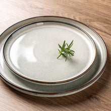 Load image into Gallery viewer, AmorArc Ceramic Dinnerware Sets for 4, 12 Pieces Stoneware Plates and Bowls Sets, Reactive Glaze Dishes -Scratch Resistant, Dishwasher&amp;Microwave Safe, Green Wheat (Service for 4)
