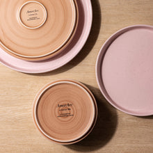 Load image into Gallery viewer, AmorArc Ceramic Dinnerware Set for 4 | Speckled Stoneware Plates and Bowls with unglazed terracotta | Scratch Resistant, Dishwasher &amp; Microwave Safe Dishes Sets- 12-Pcs Pink
