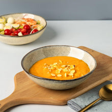 Load image into Gallery viewer, AmorArc Ceramic Cereal Bowls Set of 6, 24 oz Handmade Stoneware Bowls Set for Cereal Soup Salad, Stylish Kitchen bowls for Meal, Dishwasher &amp; Microwave Safe, Reactive Glaze-Reactive Color

