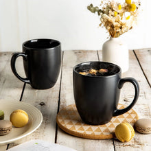 Load image into Gallery viewer, AmorArc 16oz Coffee Mugs Set of 6, Large Ceramic Coffee Mugs for Men Women Dad Mom, Modern Coffee Mugs with Handle for Tea/Latte/Cappuccino/Cocoa. Dishwasher&amp;Microwave Safe, Matte Black
