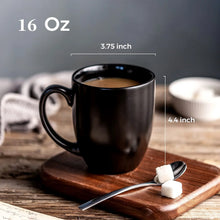 Load image into Gallery viewer, AmorArc 16oz Coffee Mugs Set of 6, Large Ceramic Coffee Mugs for Men Women Dad Mom, Modern Coffee Mugs with Handle for Tea/Latte/Cappuccino/Cocoa. Dishwasher&amp;Microwave Safe, Matte Black

